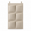 Natural Oat 6-Pocket Hanging Storage Organiser on a white background