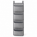Slate Minimal 4-Pocket Narrow Hanging Storage Organiser on a white background