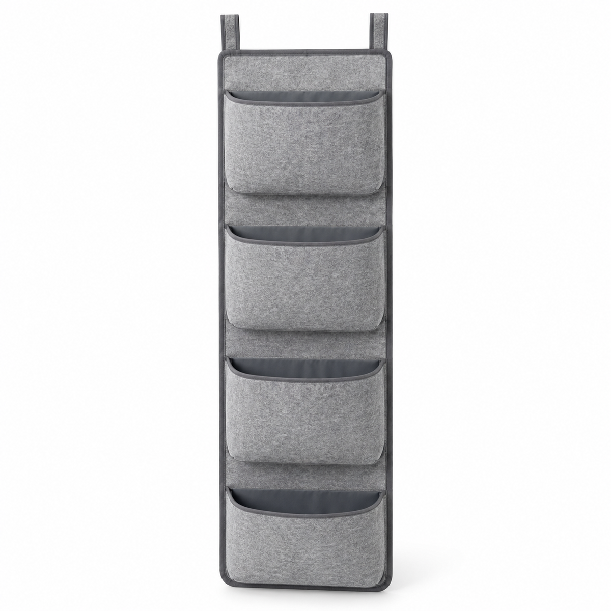 Slate Minimal 4-Pocket Narrow Hanging Storage Organiser on a white background