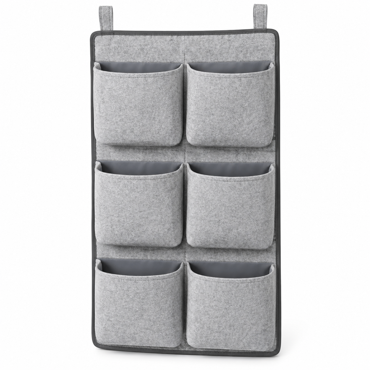 Slate Minimal 6-Pocket Hanging Storage Organiser on a white background
