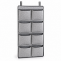 Slate Minimal 8-Pocket Hanging Storage Organiser on a white background