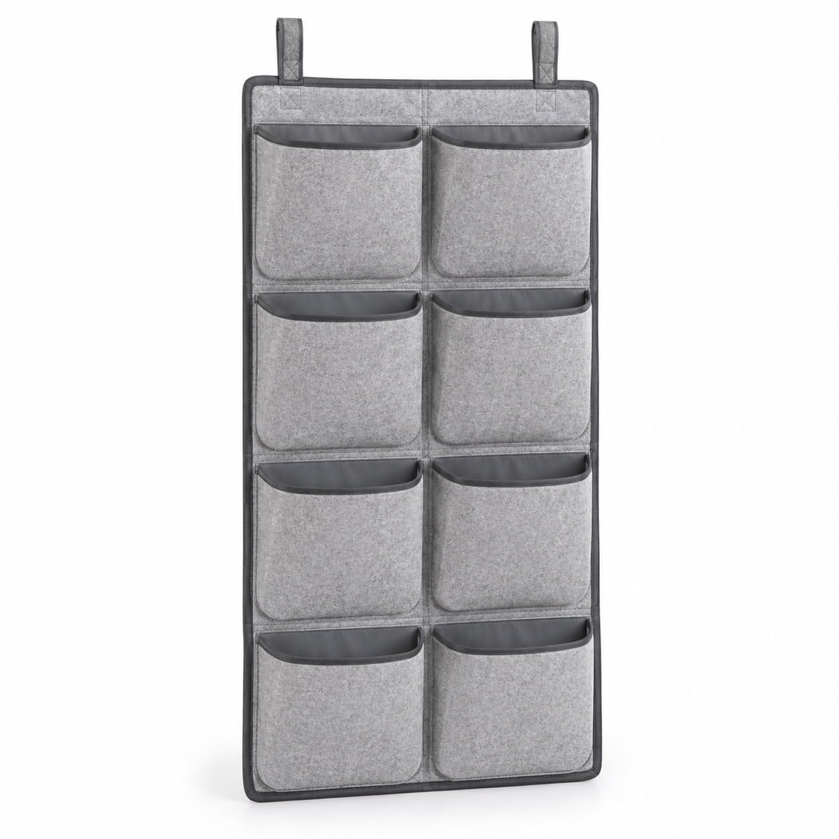 Slate Minimal 8-Pocket Hanging Storage Organiser on a white background