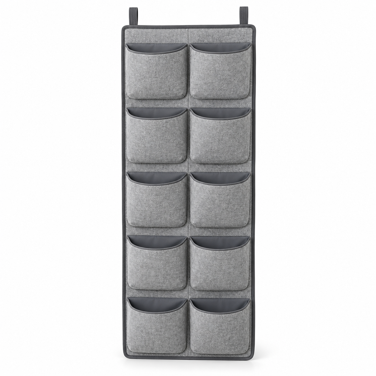 Slate Minimal 10-Pocket Hanging Storage Organiser on a white background