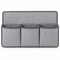 Slate Minimal Bedside 3-Pocket Storage Caddy on a white background