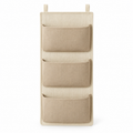 Soft Sand 3-Pocket Hanging Storage Organiser on a white background