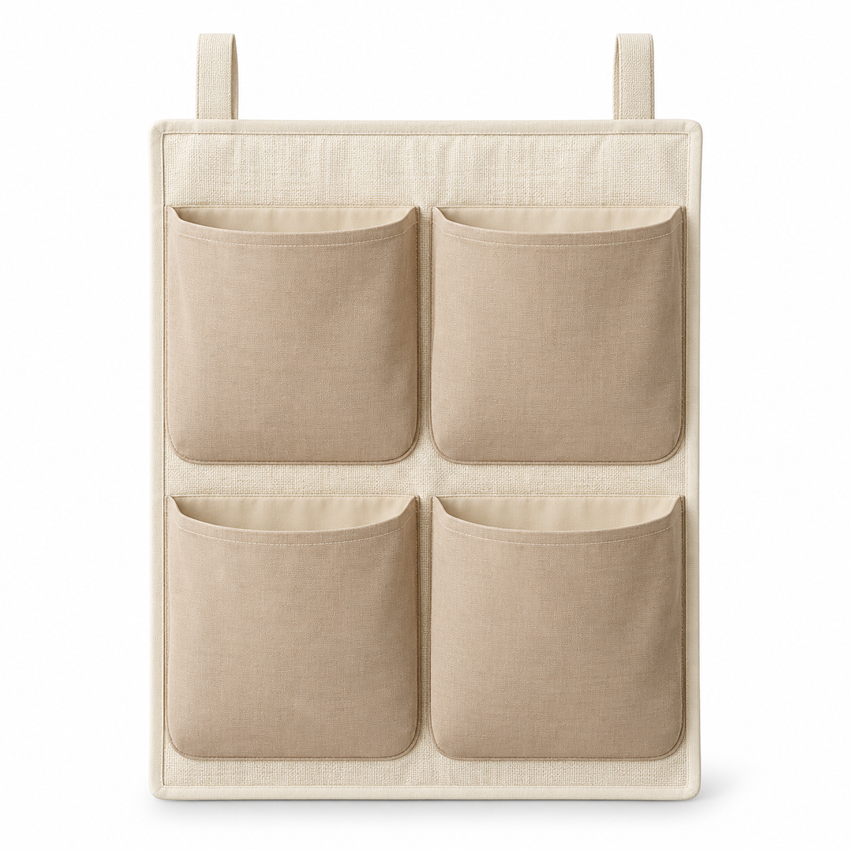 Soft Sand 4-Pocket Hanging Storage Organiser on a white background