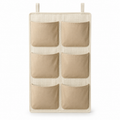 Soft Sand 6-Pocket Hanging Storage Organiser on a white background