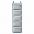 Blue Gingham 5-Pocket Narrow Hanging Storage Organiser on a white background
